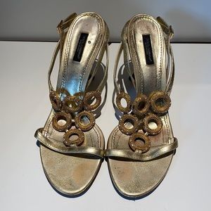 Dolce & Gabbana Gold Studded Party Heels - Size 40.